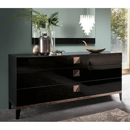 Contemporary Dresser with Three Long Drawers